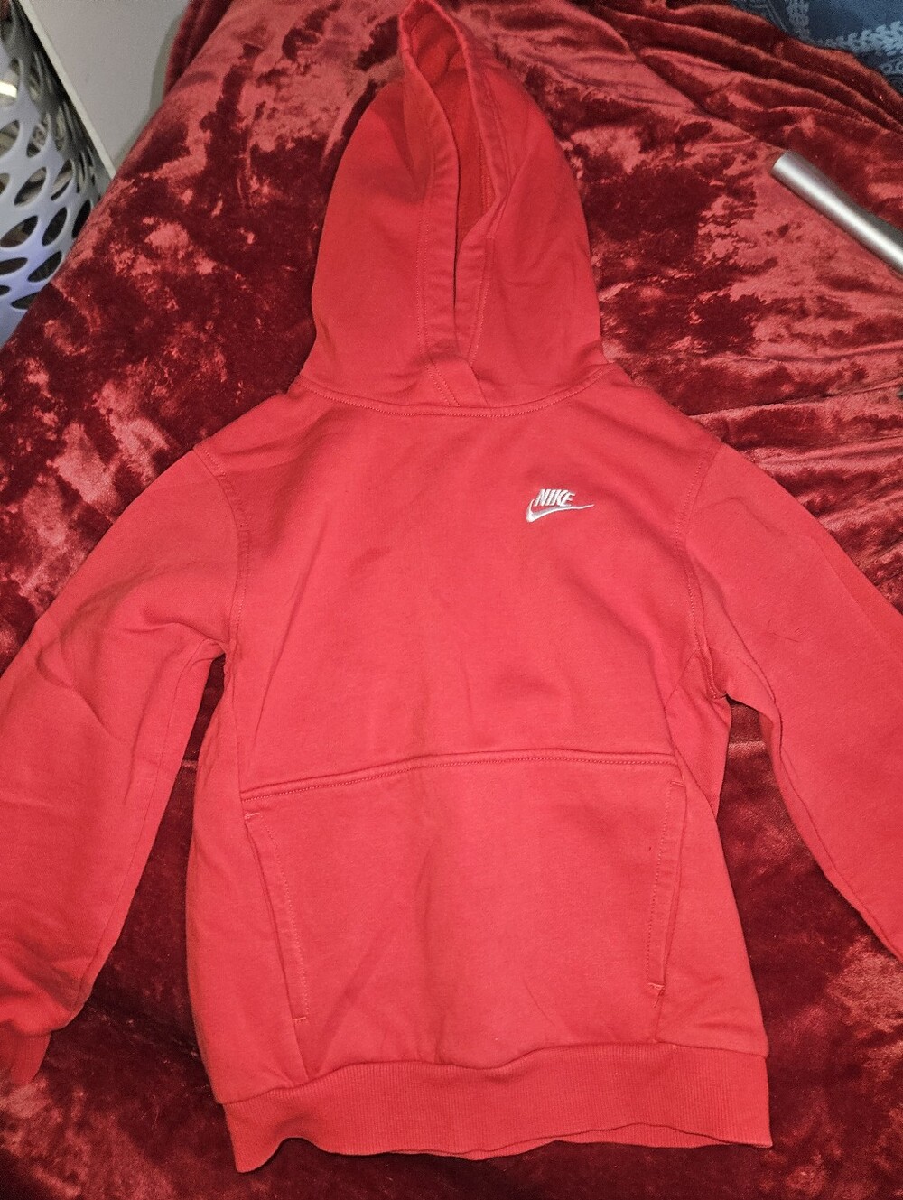 Nike Red Kids Hoodie with White Logo